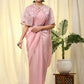 Pink Satin Solid Ready to wear Saree with stitched Blouse - Vanita | Swadesiicart