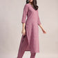 Aavyora Women Lavender Embroidered Chinon Kurta with Straight Pants & Organza Dupatta Set - Swadesiicart