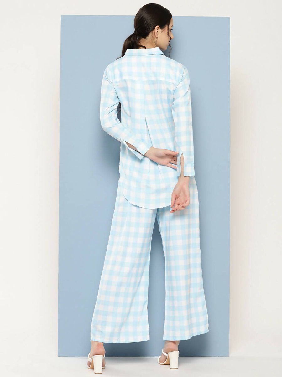 Ahalyaa Womens Co-ords - Blue - Swadesiicart