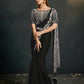 Black Silk Crepe Satin Cord Sequence & Thread Embroidered & Stone Work Saree - Moh-Manthan Royal Enigma