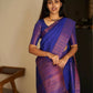 DEIANA'S Beautiful Designer Golden zari Soft Lichi Silk Saree - BLue - Swadesiicart