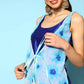 Ahalyaa Womens Royal Blue Poly Silk Printed Jumpsuit - Swadesiicart