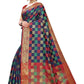 Vamika Banarasi Jaquard Navy Blue Designer Weaving Saree | Swadesiicart