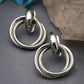 NVR Women's Western Silver Plated Circular Metal Hoop Earrings | Swadesiicart