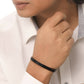 NVR Men's Black Metal Interlock Kada Bracelet - NR Retail-NVR