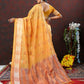 Lorenvalley Fashion Orange Cotton with Woven Design Zari Weaving Saree - Swadesiicart