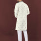 Anaita White Embroidered Silk Straight Kurta