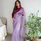 Vamsee Ena Lavender Organza Saree - Swadesiicart