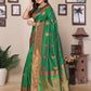 Joban Fashion Banarasi Green Woven Soft Silk Saree | Swadesiicart
