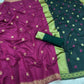DEIANA'S Beautiful Designer Golden zari Soft Cotton Saree - Wine - Swadesiicart