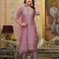 Partywear Designer Rose gold Cotton Silk Stitched Suit With Dupatta - Tanisha | Swadesiicart