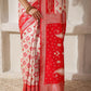 Shree Shyam Fashion Linen Cotton Red & White Saree