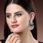 NVR Women's Silver-Plated Artificial Stones and Beads Radha Krishna Drop Earrings | Swadesiicart