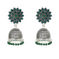 Mominos Fashion Joharkamal Kundan work Jhumka with Green Beads - Mominos Fashion