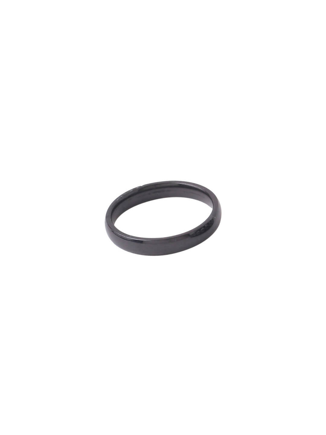 NVR Men's Black Stainless Steel Finger Ring - Swadesiicart
