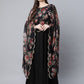 Ahalyaa Women Black Crepe Dress With Attached Dupatta | Swadesiicart