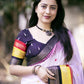 White Cotton Crepe Printed Saree with Unstitched Blouse - Hiral Fashion | Swadesiicart