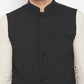 Even Apparels Black Merino Men Woven Nehru Jacket PW668 | Swadesiicart