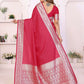 Aastha Fashion Red Georgette Silk Zari Weaving Saree