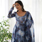 Joban Fashion Navy Blue Kurta Set Organza Sequin Embroidery Work - Swadesiicart