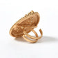 Mominos Fashion Joharkamal Gold-Polished Stone Studded Adjustable Finger Ring - Design 07 | Swadesiicart
