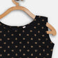 Ahalyaa Black Cotton Gold Print Kids Kurta Sharara Sets For Girls | Swadesiicart