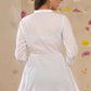 Juniper Women White Cotton Moss Embroidered A-Line Tunic | Swadesiicart