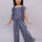 Lil Drama Glam Up Girls Blue Party Top and Pant Set | Swadesiicart