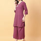 Joban Fashion Purple Cotton Khatha & Hand Work Co-ord Set - Swadesiicart