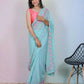 Vamsee Rashmika Blue Georgette Saree - Swadesiicart