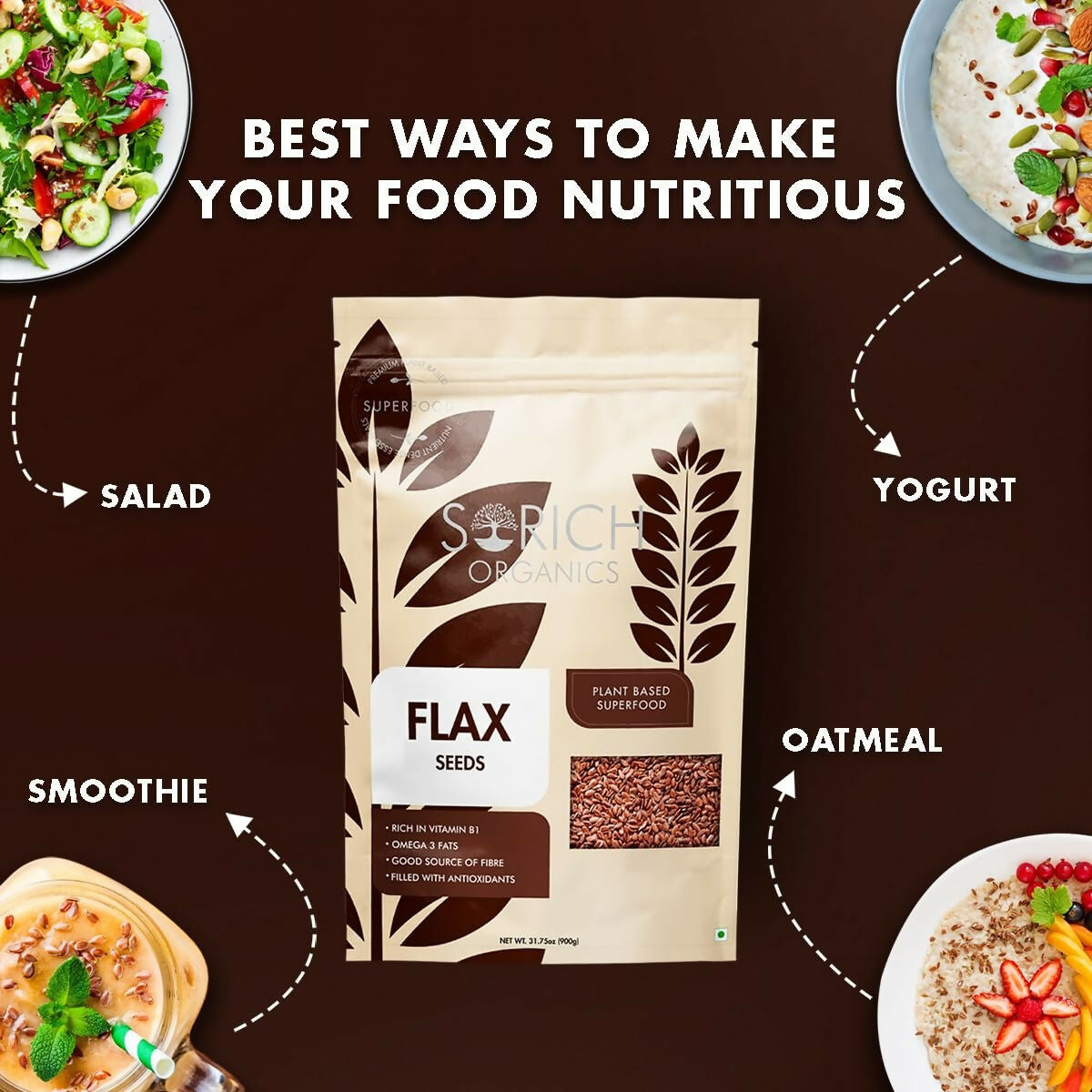Sorich Organics Cold Milled Flax Seeds Powder | Swadesiicart
