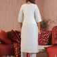 Ethnic Festive Wear Viscose Chanderi Off White Stitched Suit With Dupatta - Tanisha | Swadesiicart
