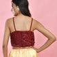 Amodini Designer Studio Maroon Sequined Strap Padded Blouse