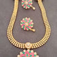 Multicolor Cz Bridal Long Necklace Set