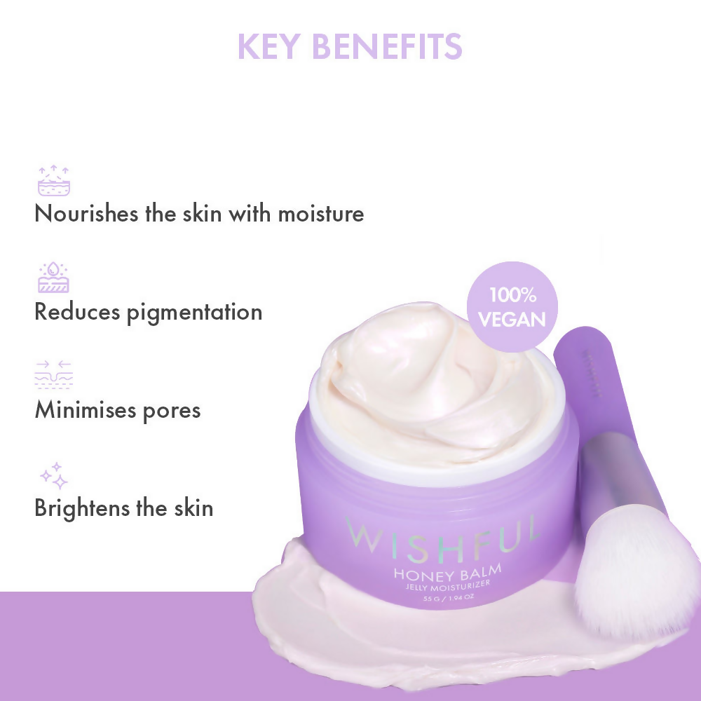 Wishful By Huda Beauty Honey Balm Jelly Moisturizer - Korean Skincare | Swadesiicart