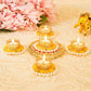 Tied Ribbons Set Of 5 Golden Diwali Dcoration Tealight Candle Holder | Swadesiicart