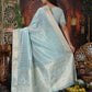 Shree Shyam Fashion Organza Sky Blue Saree