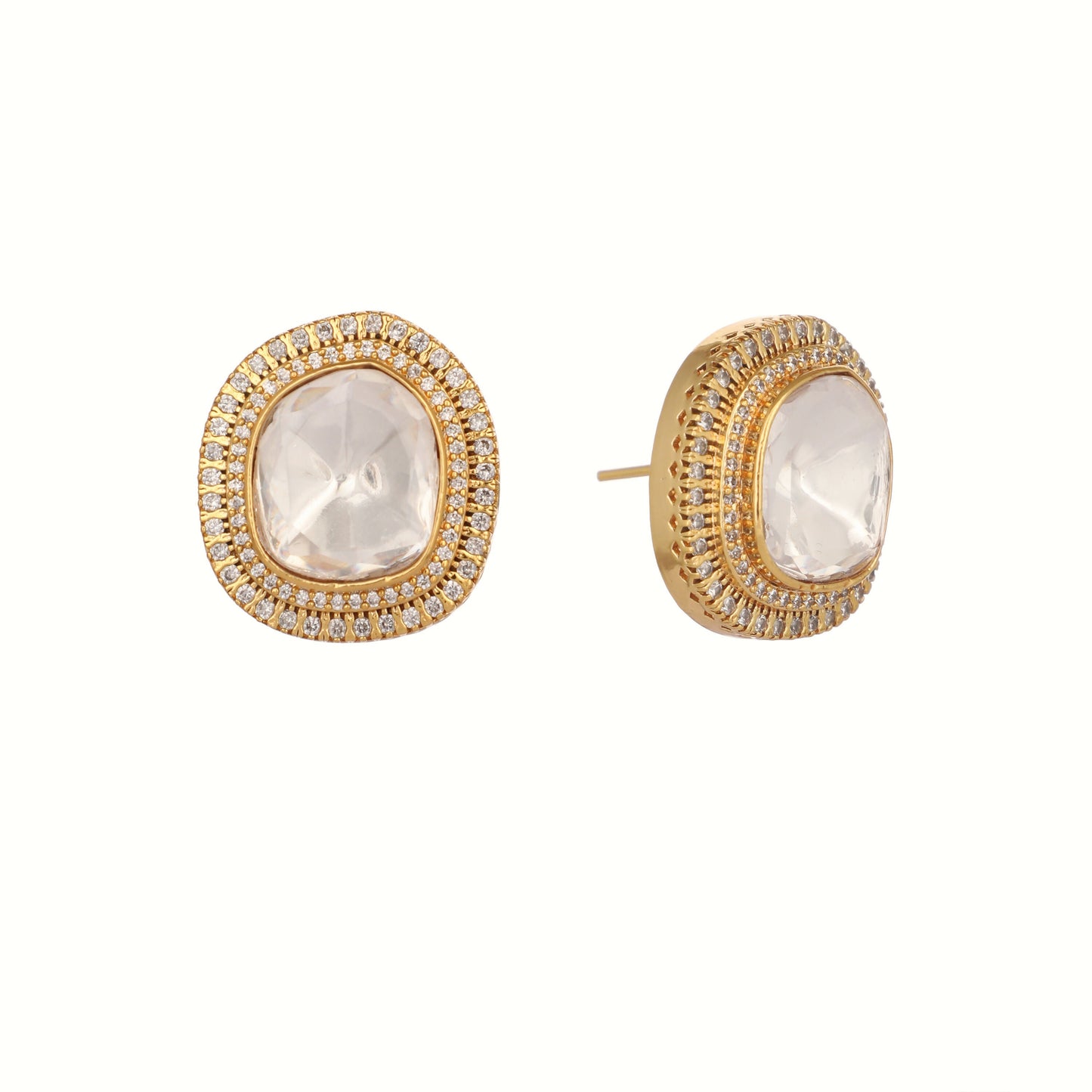 Nuyug Golden Spark Anti Tarnish studs | Swadesiicart