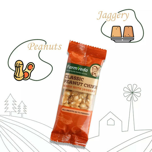 Farmveda Classic Peanut Chikki-Made With Jaggery | Swadesiicart