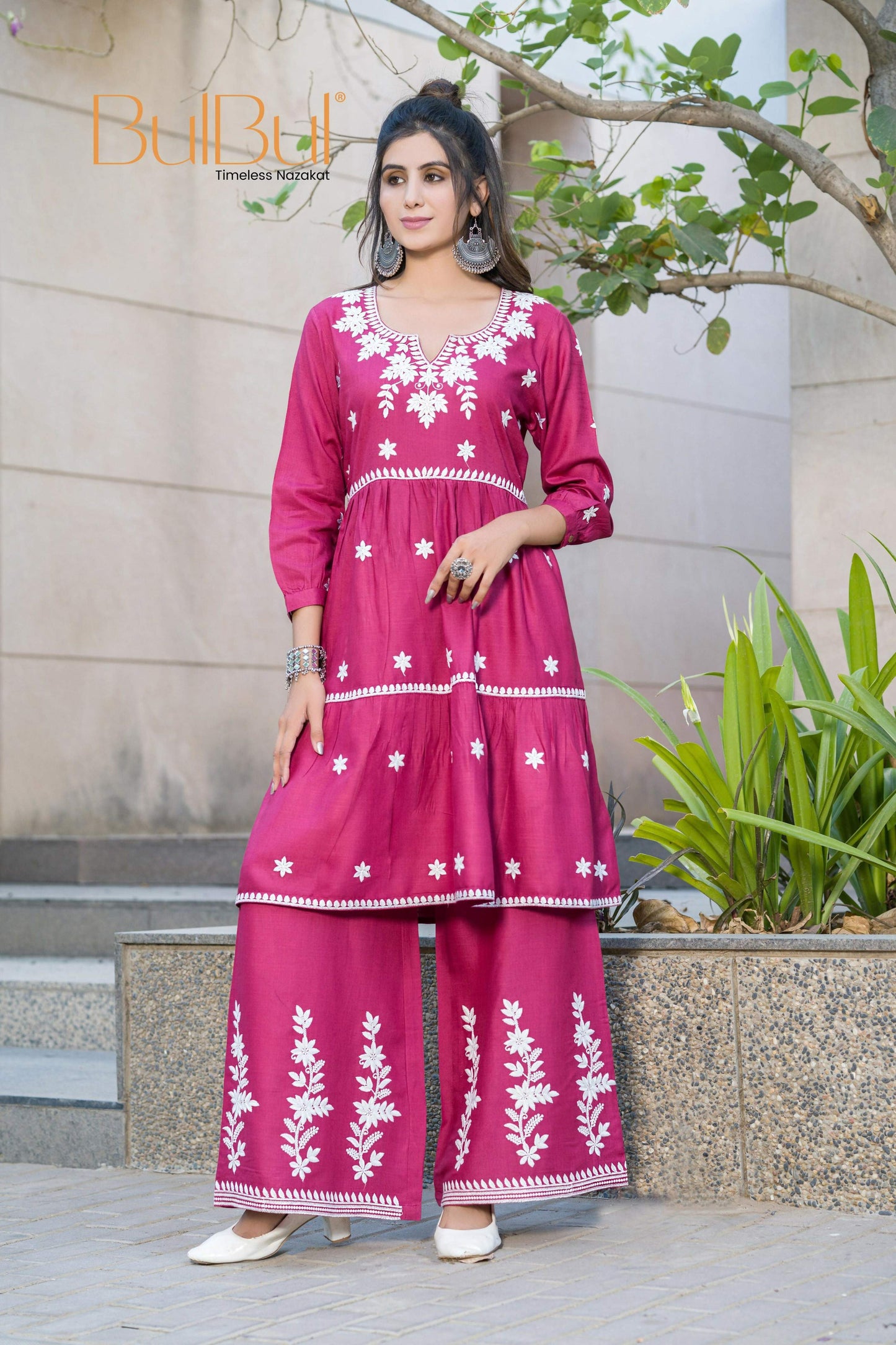 BulBul Dhawani Rayon Wine Co-Ord Set - Swadesiicart