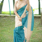 Vishnu Weaves Women's Firozi Tussar Silk Woven Saree with Blouse - Swadesiicart