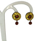 Terracotta Button Tops Ear Studs With Drops