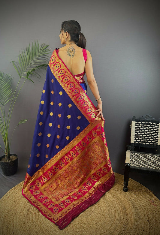 Joban Fashion Red Butti Banarasi Silk Sarees | Swadesiicart