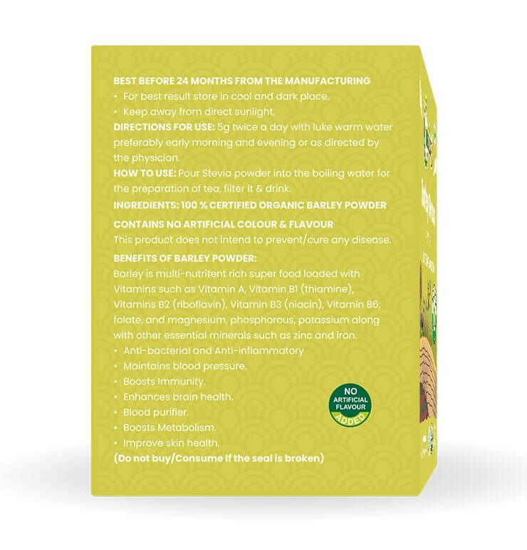 Nutriorg Certified Organic Barley Grass Powder - Swadesiicart