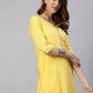 Anubhutee Yellow & White Bandhani Printed Kurti | Swadesiicart