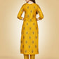 Jyoti Fashion Women's Yellow Viscose Rayon Embroidered Kurta Pant Set | Swadesiicart