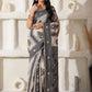 Shree Shyam Fashion Linen Cotton Black & Cream Saree