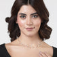 NVR Women's Gold-Polished Chain Transparent Beads Necklace | Swadesiicart