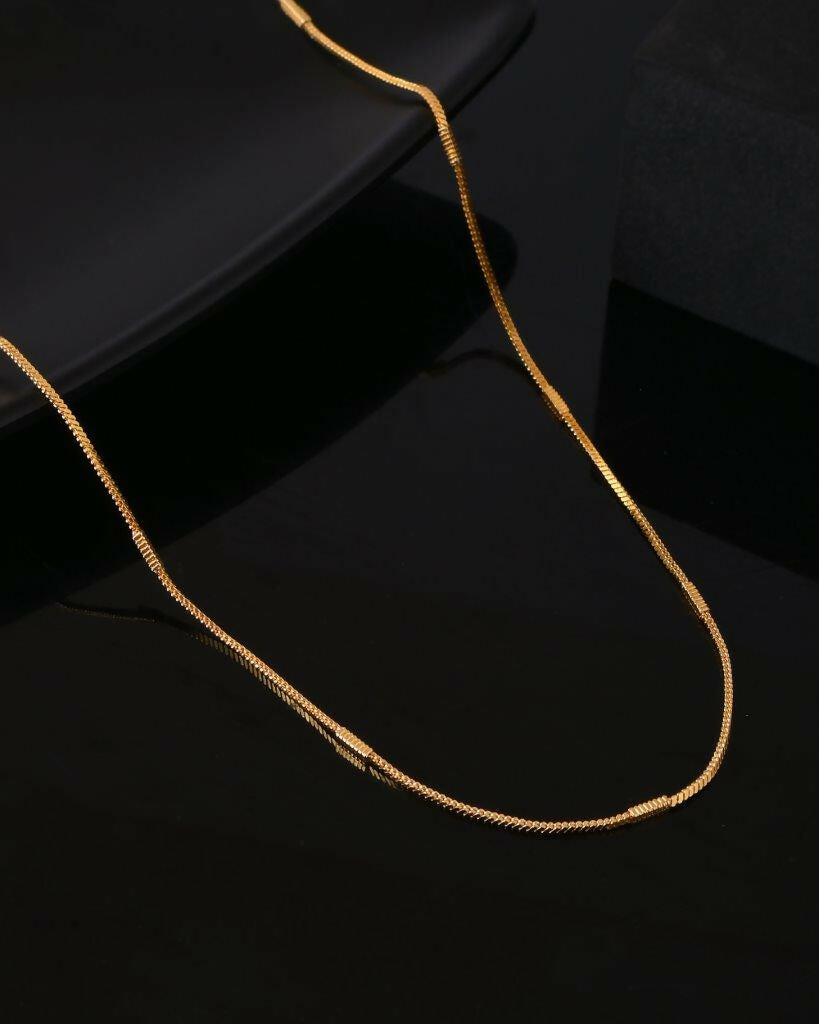 VOJ Women Gold-Polished Self Designed Pipe Chain | Swadesiicart