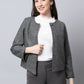 Even Apparels Black Pure Wool Open Front Statement Women's Jacket | Swadesiicart